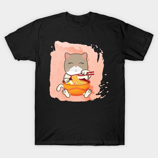 'Japanese Anime Cat Ramen' Cute Cats Adorable T-Shirt by ourwackyhome